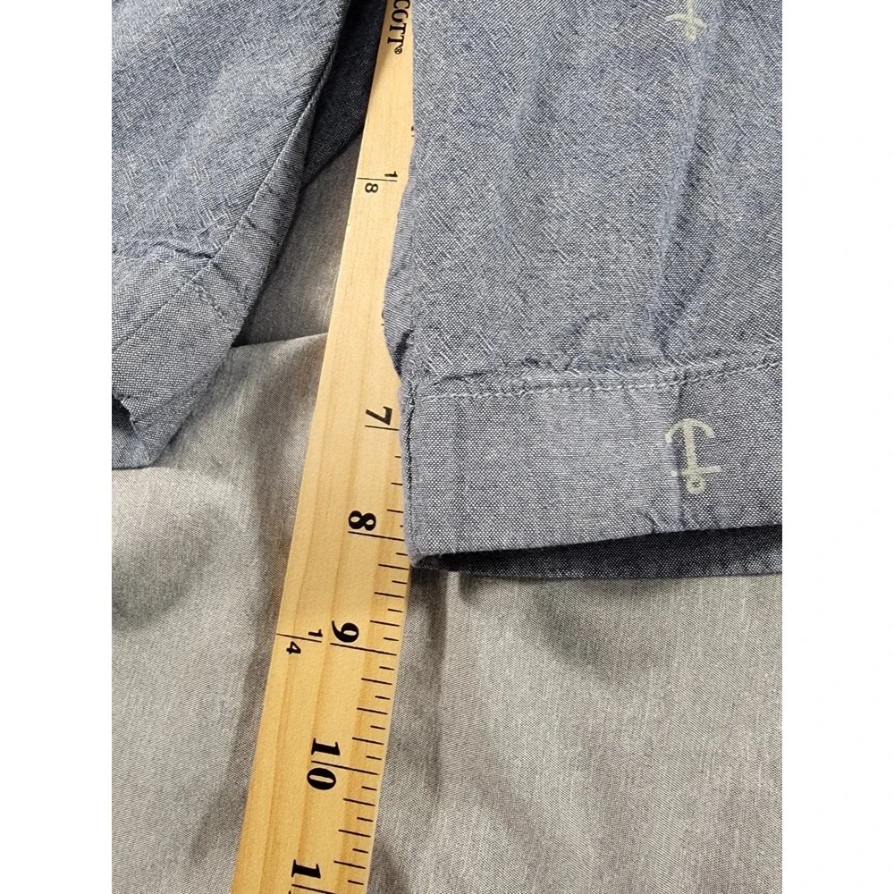 J. Crew Gramercy Shorts Mens 34 Blue Anchor‎ Chino Preppy Sailing Beach Casual